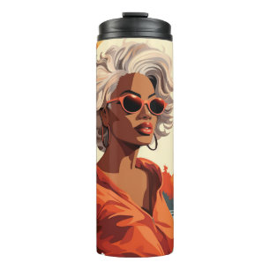 Zeitlose Stile, Afro-Frau Thermosbecher