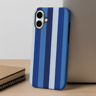 Zeitlose Streifen Navy Blue iPhone 16 Plus Hülle