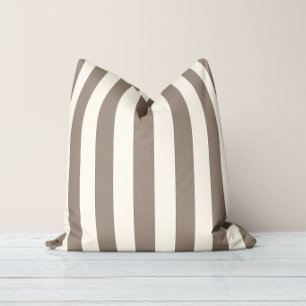 Zeitlose Streifen Taupe Creme Kissen