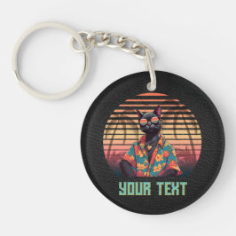 Zeitlose Tropenkatze Schlüsselanhänger