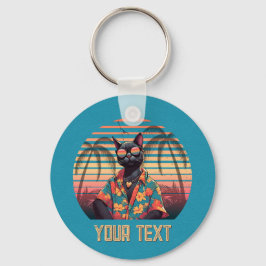 Zeitlose Tropenkatze Schlüsselanhänger