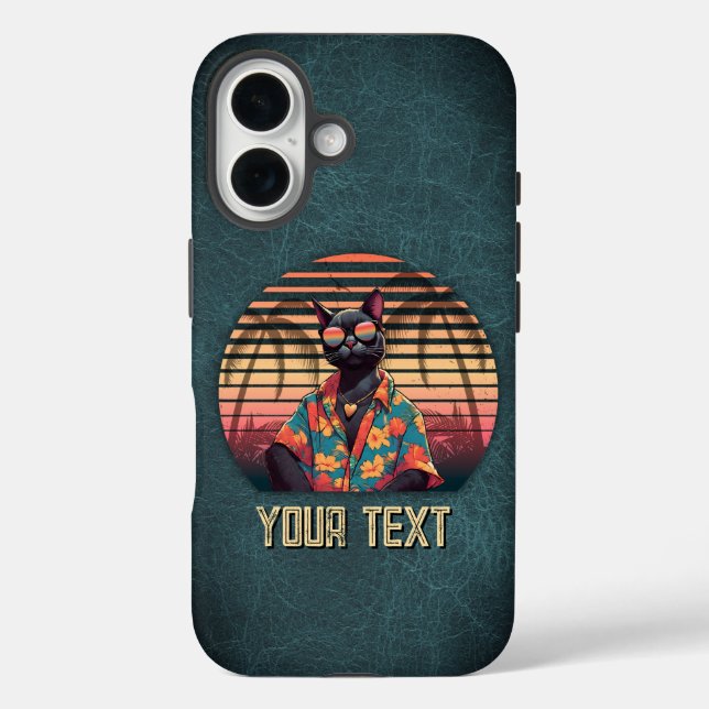 Zeitlose tropische Katzenhöhe iPhone 16 Hülle (Rückseite)