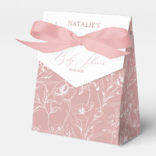 Zeitlose Vintage-Blumen-Baby-Party in Rosa Geschenkschachtel