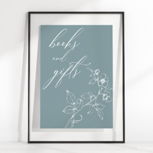 Zeitlose Vintage-Blumen-Baby-Shower-Bücher-Geschen Poster