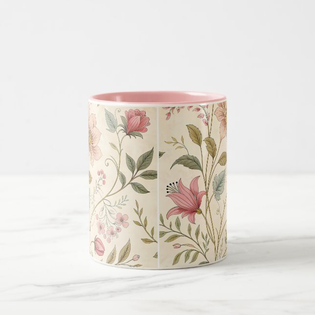 Zeitlose Vintage botanische Tasse (Mittel)