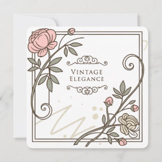 ✨ Zeitlose Vintage Eleganz - antike Blumenrahmen Feiertagskarte