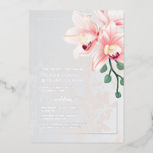 Zeitlose, weiche, rosa Orchid-Hochzeit Einladung