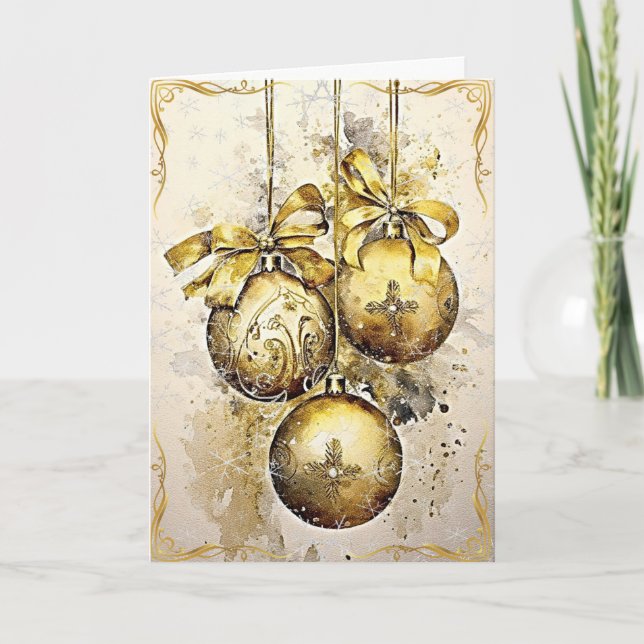 Zeitlose Weihnachtsschmuck Karte (Vorderseite)
