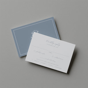 Zeitlose Weintrauben Dusty Blue Wappen Auswahl RSVP Karte