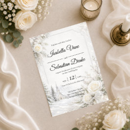 Zeitlose Winterhochzeit Einladung