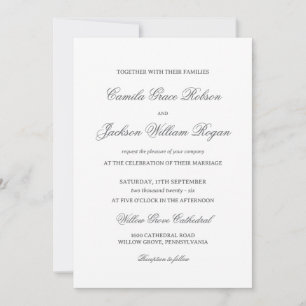 Zeitloser Alter Reichtum Schwarz-Weiß-Hochzeit Einladung