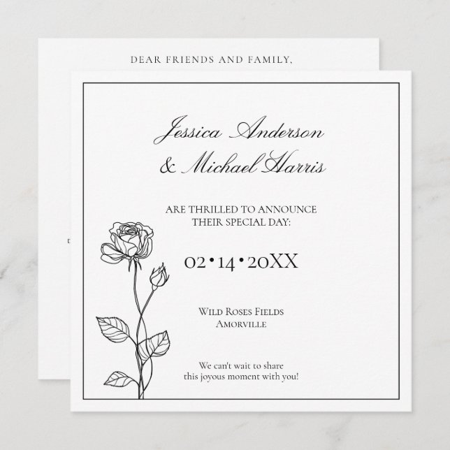 Zeitloser Blendenzustand mit Textkarte Save the Da Save The Date (Vorne/Hinten)