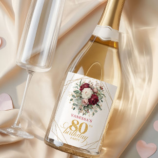 Zeitloser Blush Burgunder 80. Geburtstags-Champagn