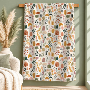 Zeitloser Boho-Regenbogen-Blumen-Decke Kupfer Rost Fleecedecke
