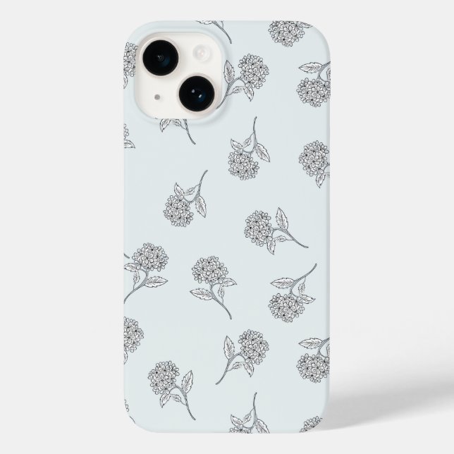 Zeitloser botanischer Bloom Softgrau Case-Mate iPhone 14 Hülle (Rückseite)