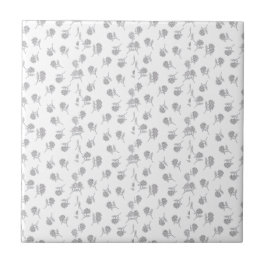 Zeitloser botanischer Bloom Softgrau Fliese