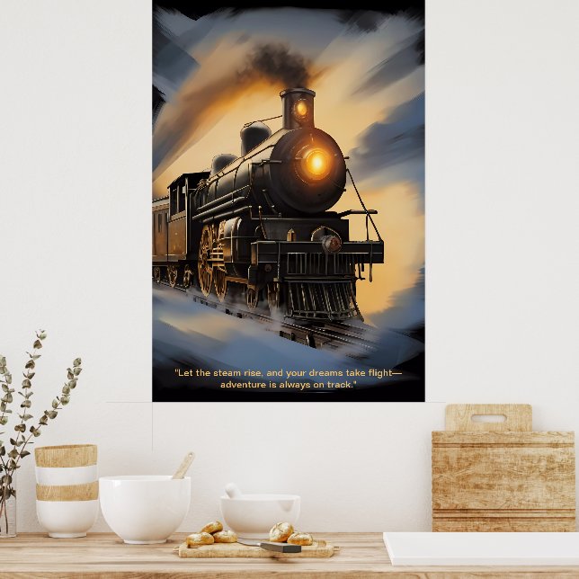 "Zeitloser Dampf: Die Majestät klassischer Züge Poster (Küche)
