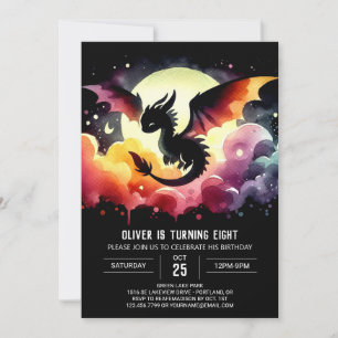 Zeitloser Dragon Birthday Printable Einladung