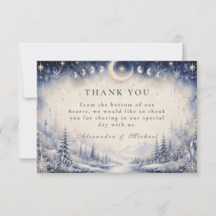 Zeitloser himmlischer Winterhochzeit Dankeskarte
