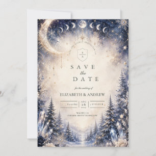 Zeitloser himmlischer Winterhochzeit Save The Date