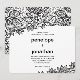 Zeitloser Hochzeitstil-Look Einladung
