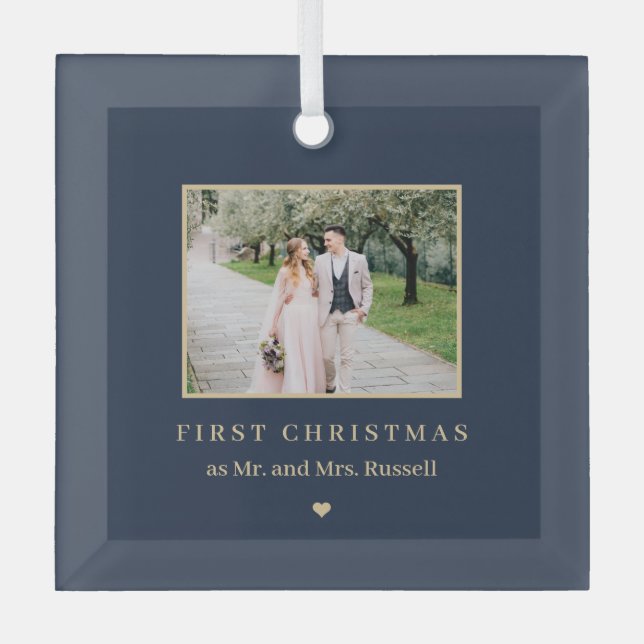 Zeitloser Keepake Editable Color Foto Ornament (Vorderseite)