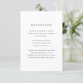 Zeitloser Klassiker Formale Hochzeit Begleitkarte