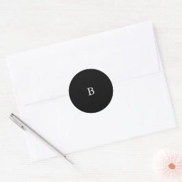 Zeitloser Klassiker Monogramm Formelle Hochzeit Runder Aufkleber