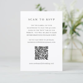 Zeitloser Klassiker QR-Code formelle Hochzeit RSVP Karte