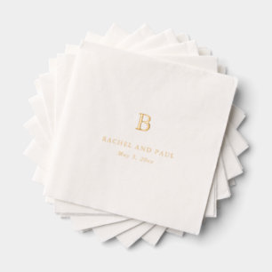 Zeitloser Klassischer Formeller Monogramm-Hochzeit Servietten Mit Folie