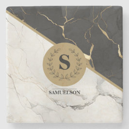 Zeitloser Mit Monogramm Stone-Untersetzer aus Marm Steinuntersetzer