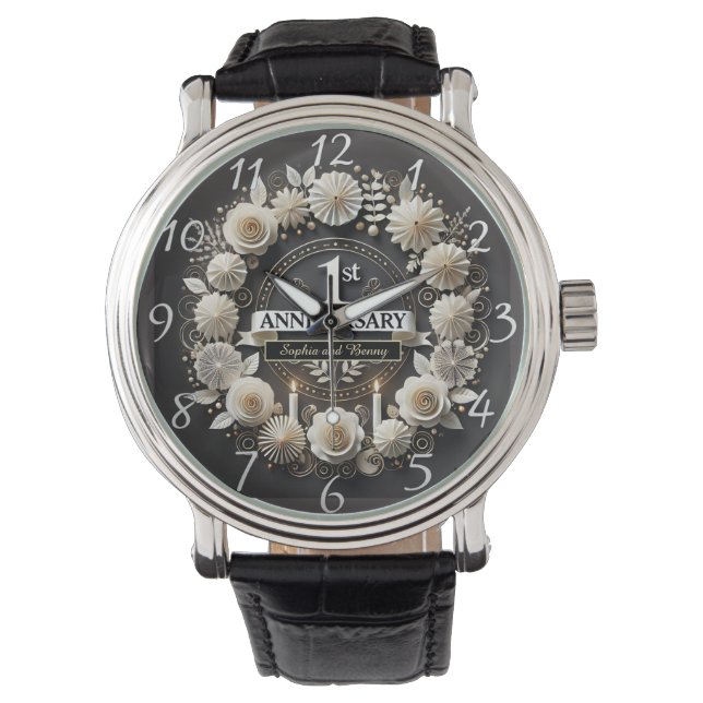 Zeitloser Papierkrieg für das Jubiläum Armbanduhr (Vorderseite)