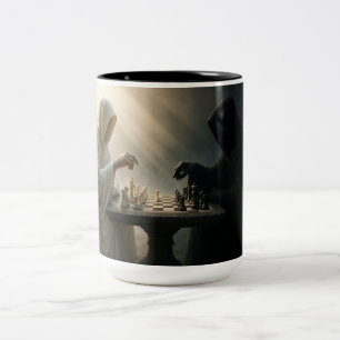Zeitloser Schachkampf Zweifarbige Tasse