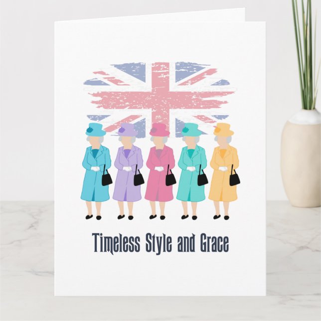 Zeitloser Stil und Grace-RIP Queen Elizabeth II Karte (Vorderseite)