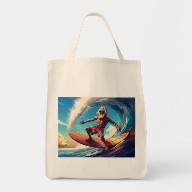 Zeitloser Surfgeist: Senior Wave Rider Tragetasche (Vorne)