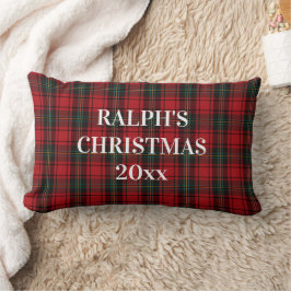 Zeitloser Tartan Karo Rot Schwarz Ralph Weihnachte Lendenkissen