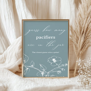 Zeitloser Vintage-Blumen-Baby-Shower-Ratspiel Poster