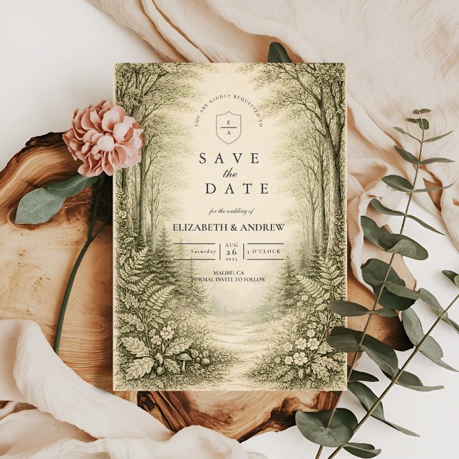 Zeitloser Waldhochzeit im Forst Save The Date (Von Creator hochgeladen)