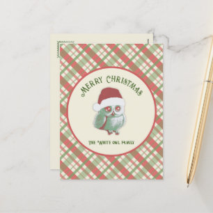 Zeitloser Weihnachtskariert Feiertagspostkarte