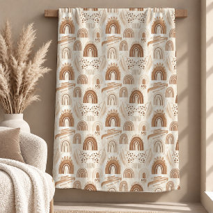 Zeitloses Beige-Regenbogen-Blatt-Flies-Decke-Kunst Fleecedecke