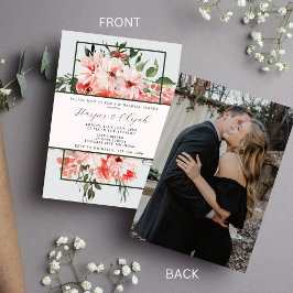 Zeitloses Blumenrot - Klassisches Probe-Dinner Einladung