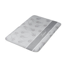 Zeitloses Botanisches Blühen Sanftes Grau Monogram
