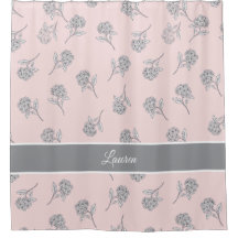 Zeitloses Botanisches Blühen Sanftes Rosa Monogram