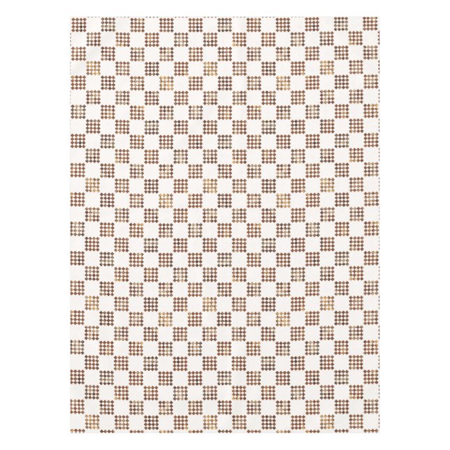Zeitloses braun-beiges Karomuster Tischdecke (Vorderseite)