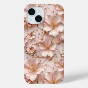Zeitloses elegantes, weichrosa, florales Muster Case-Mate iPhone Hülle