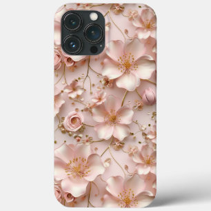 Zeitloses elegantes, weichrosa, florales Muster Case-Mate iPhone Hülle