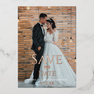Zeitloses Foto zum Hochzeitsschreiben von Kupfer R Folieneinladung