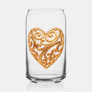 Zeitloses goldenes Herzsymbol der Liebe Dosenglas