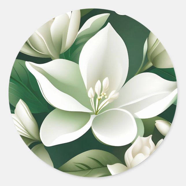 Zeitloses Grödner Blumenmuster Runder Aufkleber (Vorderseite)