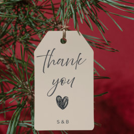 Zeitloses klassisches Hochzeits-Dankeschön-Tag Geschenkanhänger